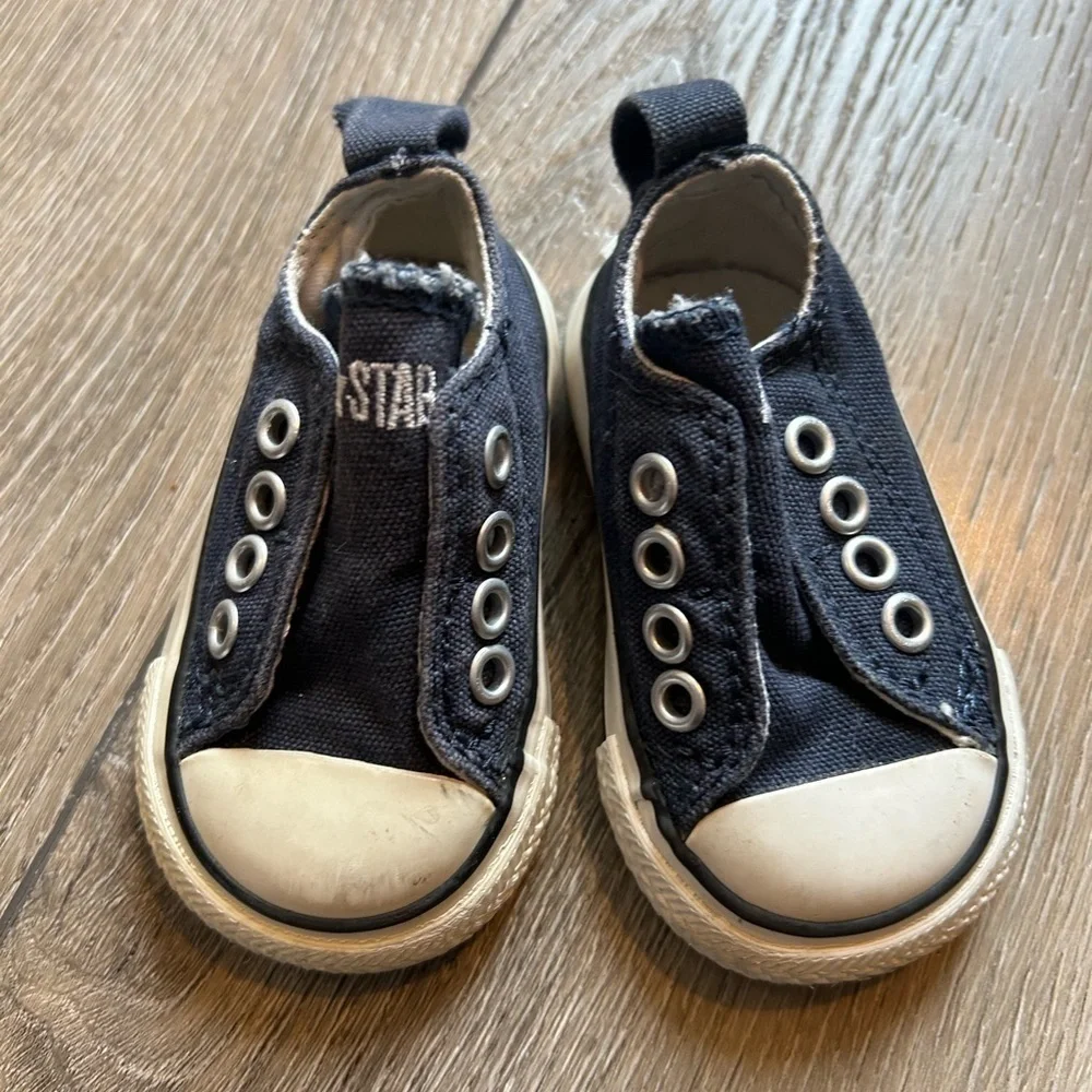 Converse All Stars Slip On Size 2 Infant Toddler Navy Blue